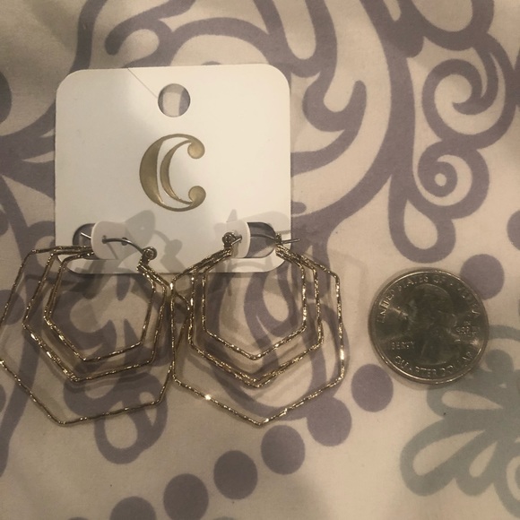 Geometric hoop earrings - Picture 3 of 3